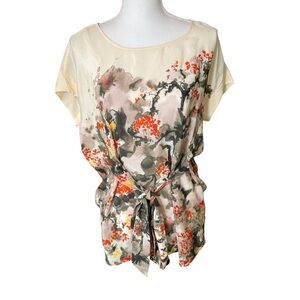 Anthropologie Maeve‎ Silk Watercolor Paradise Ascending Tunic Top Women's XS